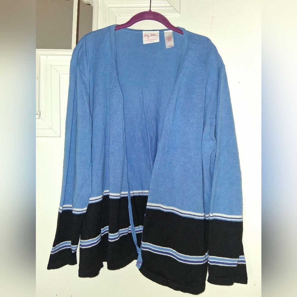 2pc Blue and Black Women's Cardigan